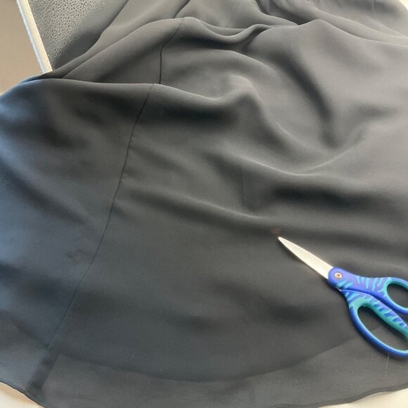 VTG Hampton Nites Sz 8 Black A-Line Flowy Midi Skirt Pull-On Sheer Overlay*Read* - Picture 8 of 11